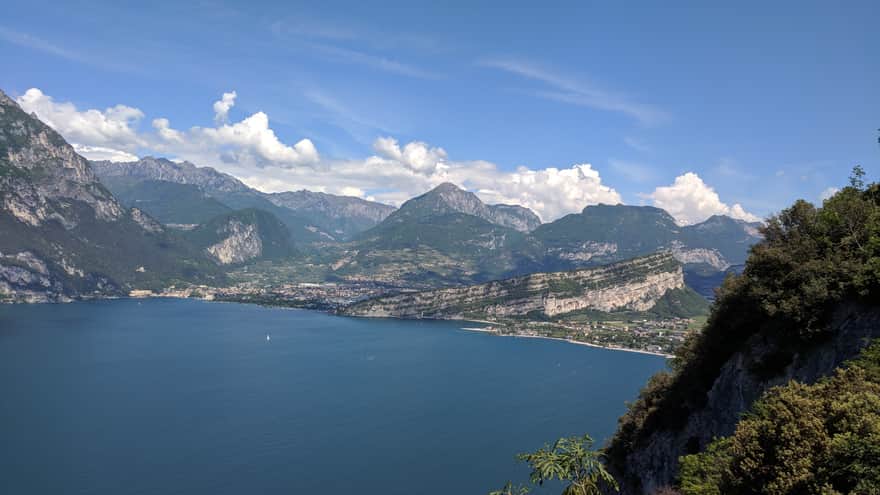 View from the trail of Riva del Garda and Torbole