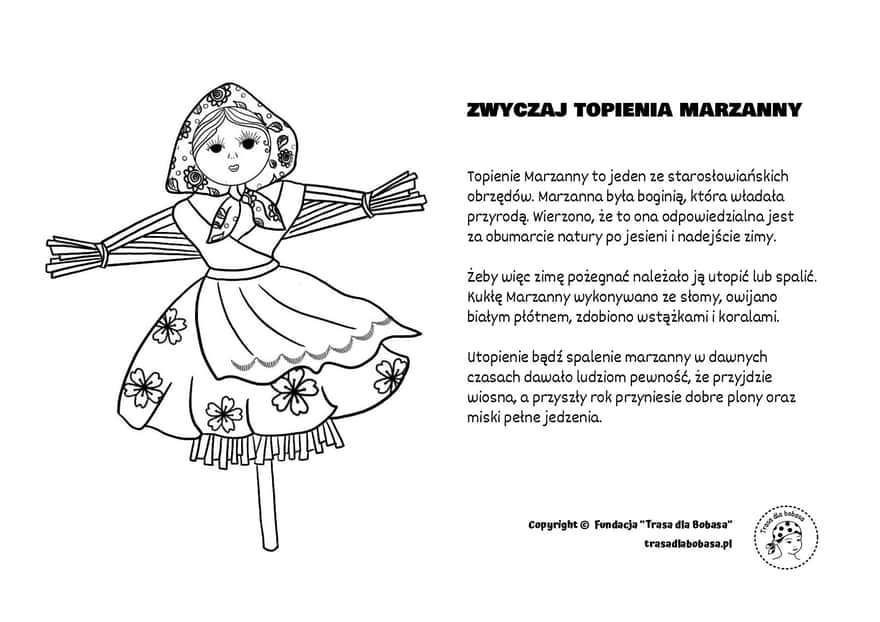 Marzanna - kolorowanka dla dzieci