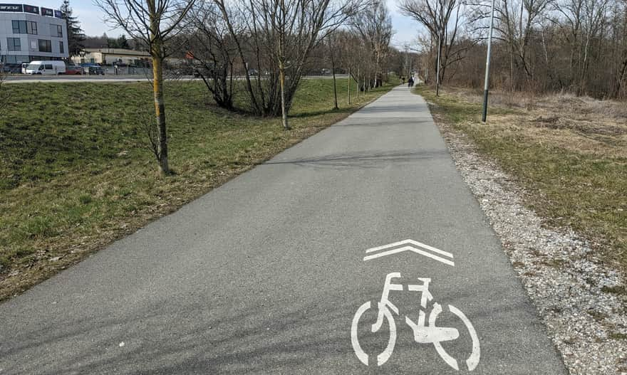 Bike path along Jurajska Street