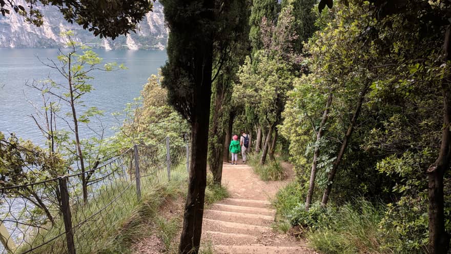 Hiking trail with views of Lake Garda