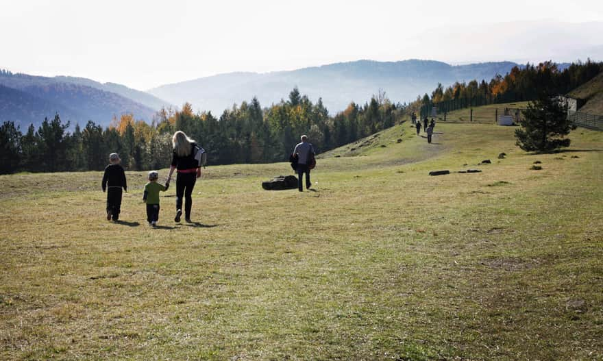 Mount Żar - meadows on the eastern side of the reservoir. View to the west (Czupel, Magurka Wilkowicka)