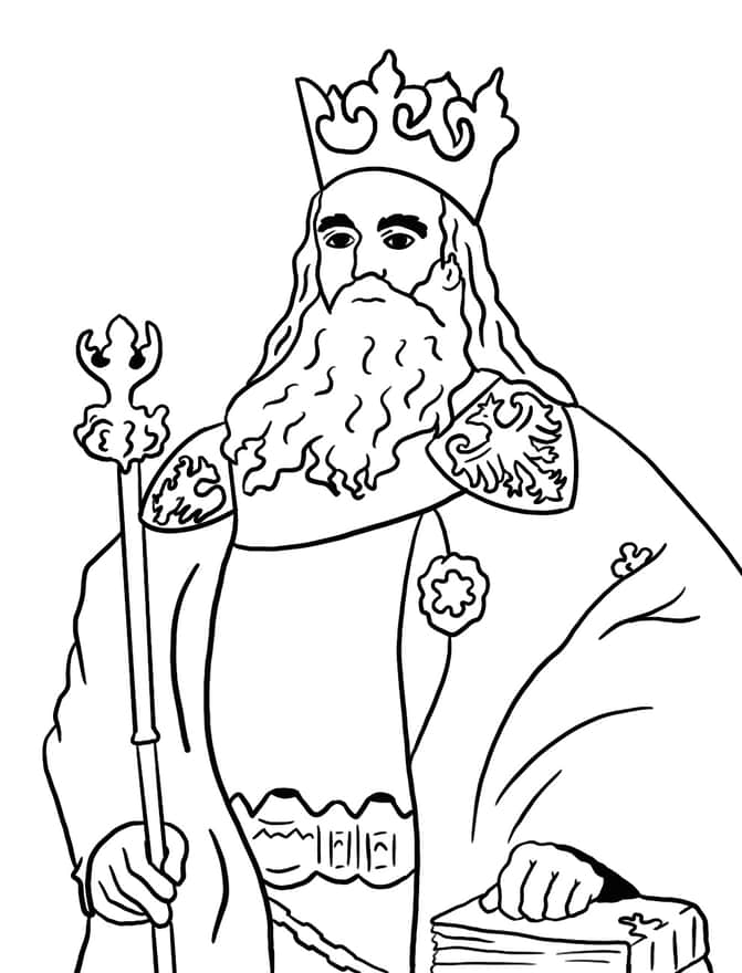 Król Kazimierz Wielki - kolorowanka dla dzieci