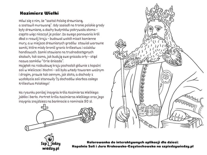 Casimir the Great - coloring page to print