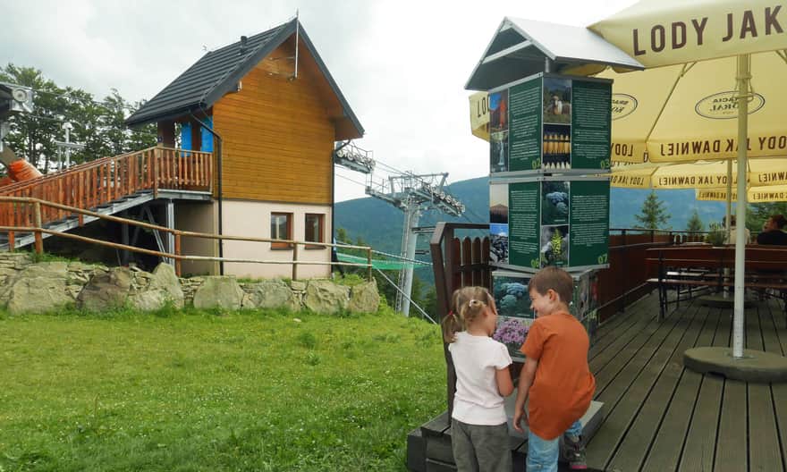 Mosorny Groń: upper cable car station and restaurant