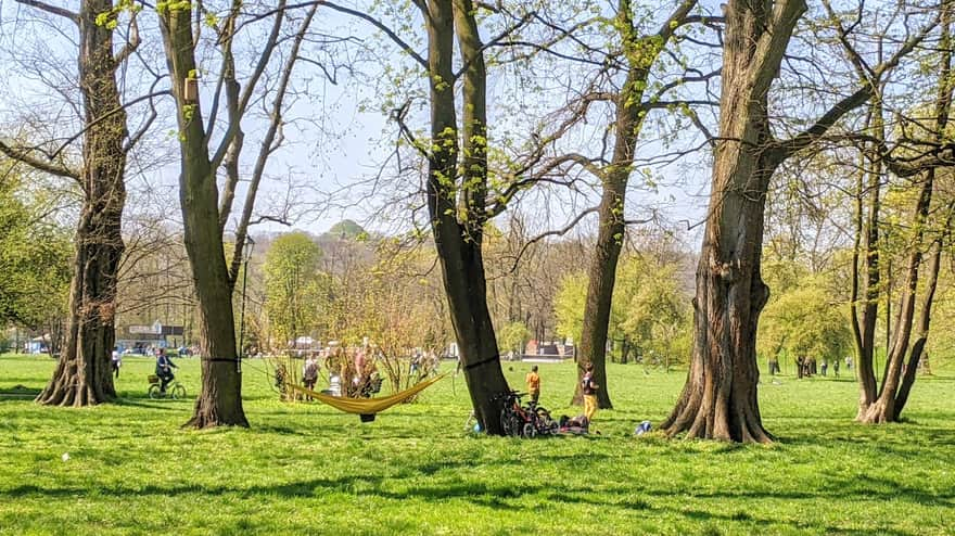 Park Jordana i widok na Kopiec Kościuszki