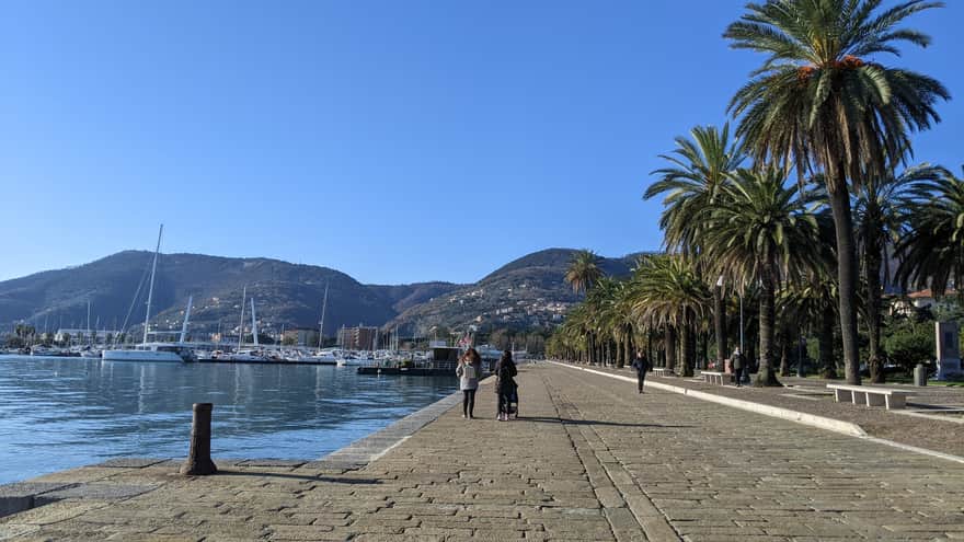 Promenade near the port in La Spezia