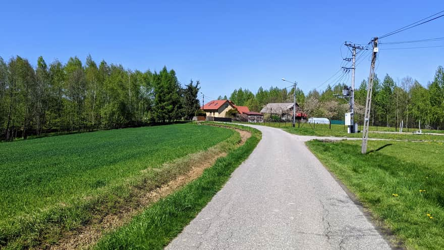 Tarnów - Tuchów odcinek asfaltowy pomiędzy Łękawicą a Trzemesną