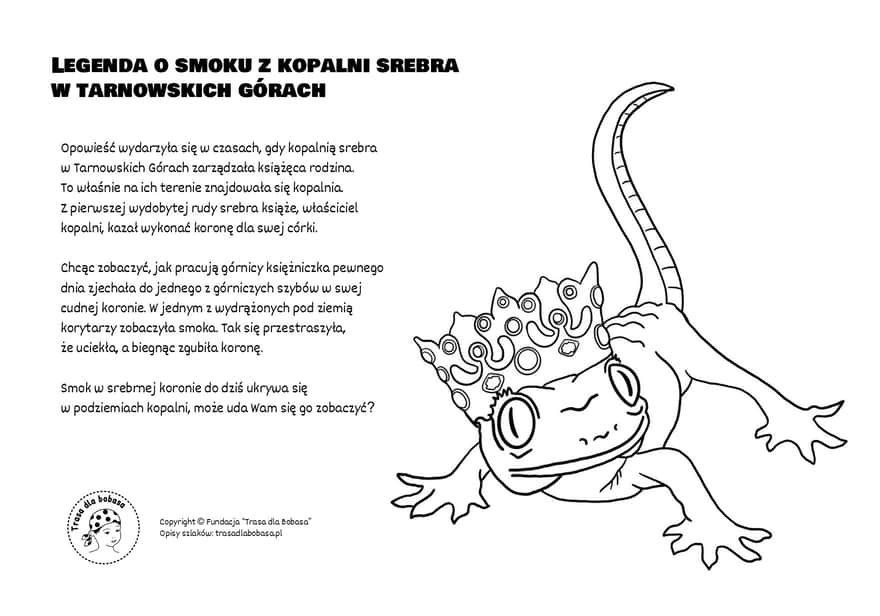 Coloring book - legend of the dragon from the silver mine in Tarnowskie Góry