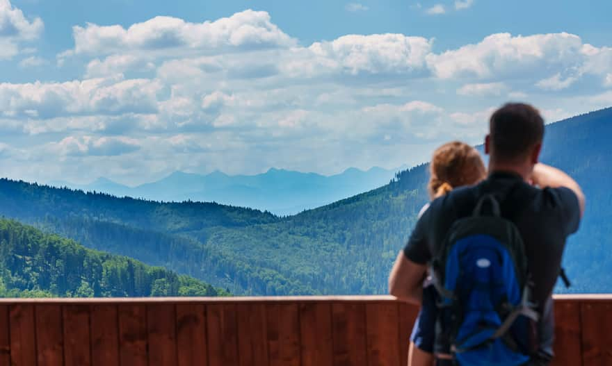 View from the tower on Mosorny Groń towards the Tatra Mountains. Photo: PKL