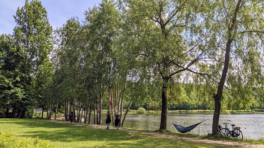 Kayaking Pond in the Three Ponds Valley in Katowice