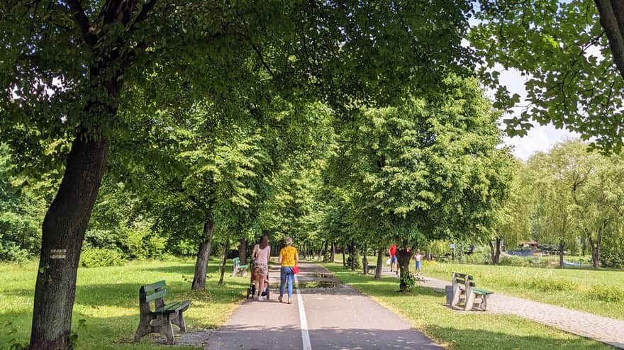 Paths near the water playground