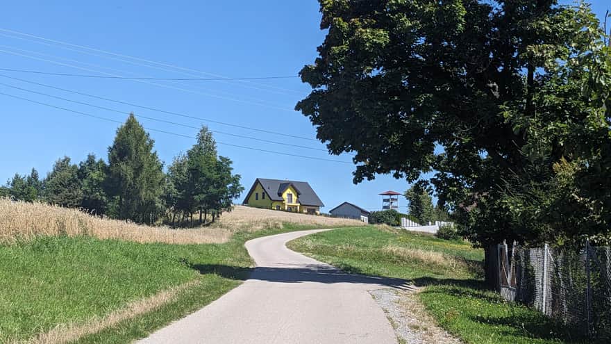 Village Road to the Observation Tower in Bruśnik