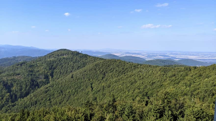 View of Ostra Góra from the tower on Kłodzka Góra