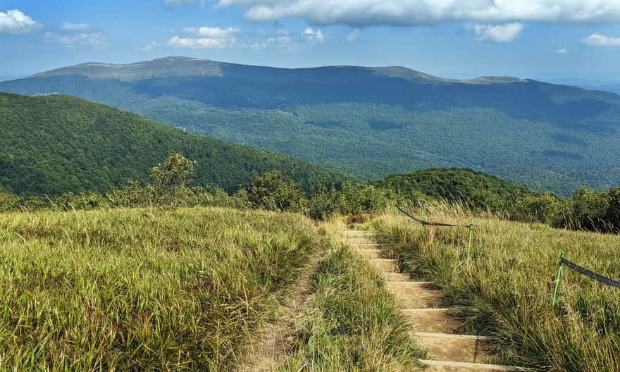 Caryńska Polonina - view from the blue trail from Rzeczyca to Wielka Rawka