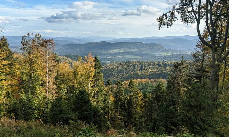 Schronisko PTTK na Leskowcu - widok na południowy-wschód