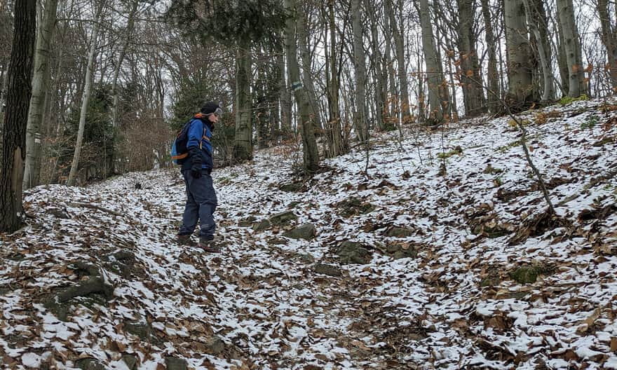 Ascent to the summit of Grodzisko - blue trail from Poznachowice Górne