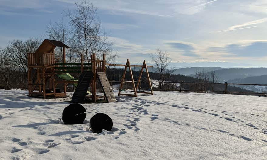 Scenic playground at Wrzosowy Dwór restaurant