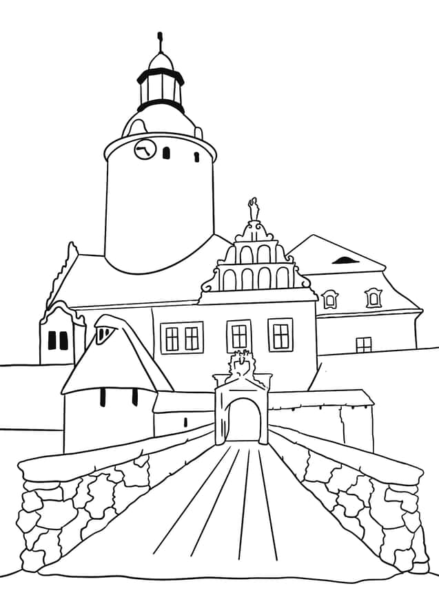 Zamek Czocha - kolorowanka dla dzieci