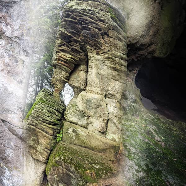 Zbojeckie Okno - the most interesting rock in the Beskid Maly mountains