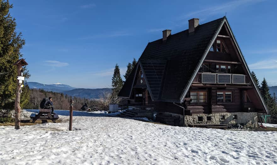 Bacówka PTTK on Rycerzowa - view of Babia Góra