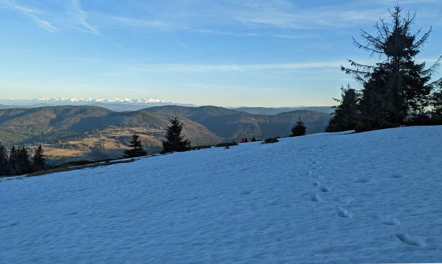 Border range and Tatras from the meadow on Muńcuł