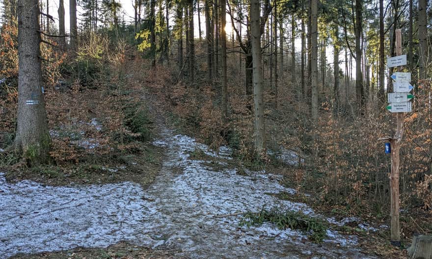 Przełęcz Kotarz: skrzyżowanie zielonego i niebieskiego szlaku