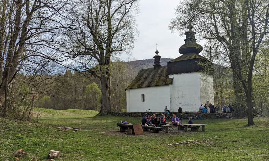 Picnic spot under the church of St. Michael the Archangel in Bieliczna