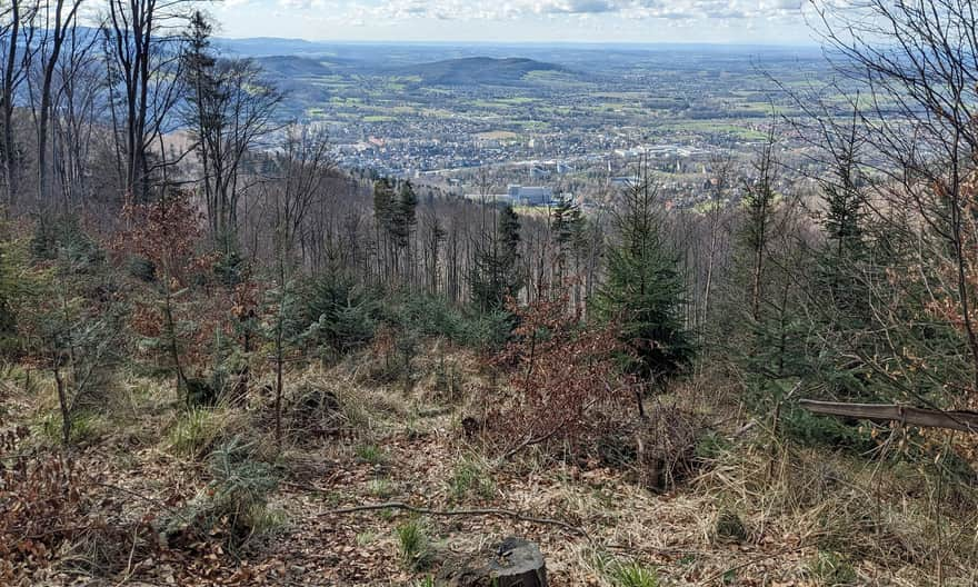 Viewing window to the northwest from the red trail Ustroń Zdrój - Równica