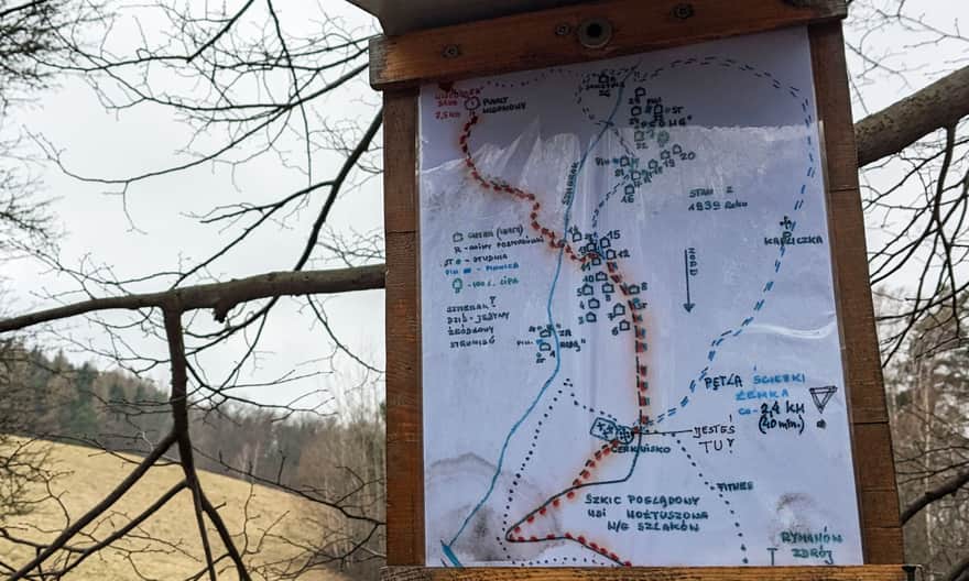 Lemko Trail in Wołtuszowa - map
