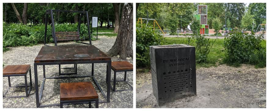 Miejsce na grilla w Parku Krowoderskim