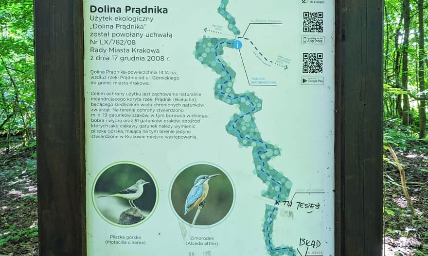 Ecological area "Dolina Prądnika" - information board