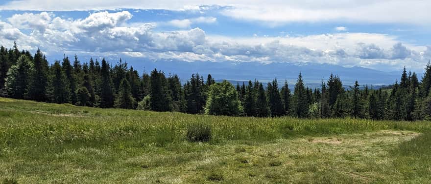 Widok na Tatry z Przełęczy Kucałowej