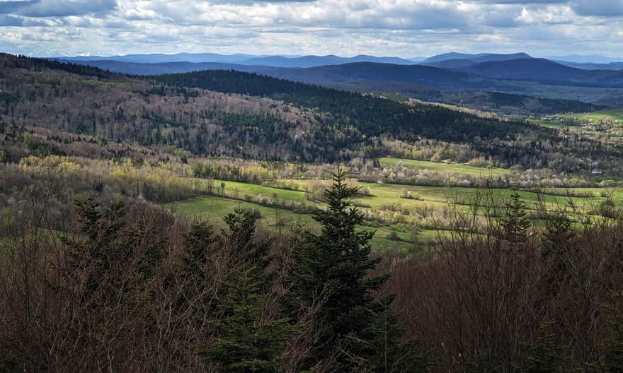 View from Ferdel to the West: Low Beskids, Behind Them Sądecki, and Further (on the Left) Snow-Capped Tatras