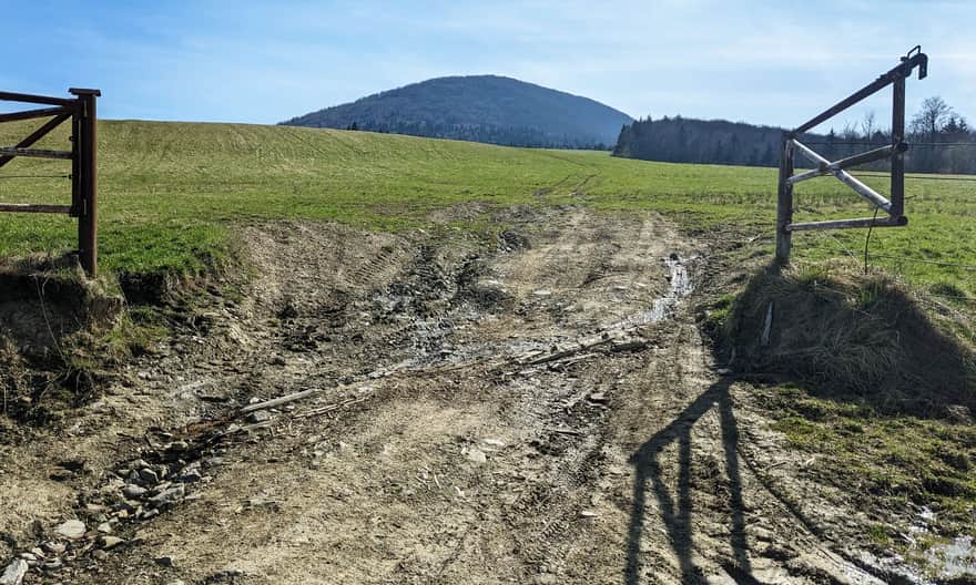 Lackowa, 997 m n.p.m. Widok z łąk w Izbach