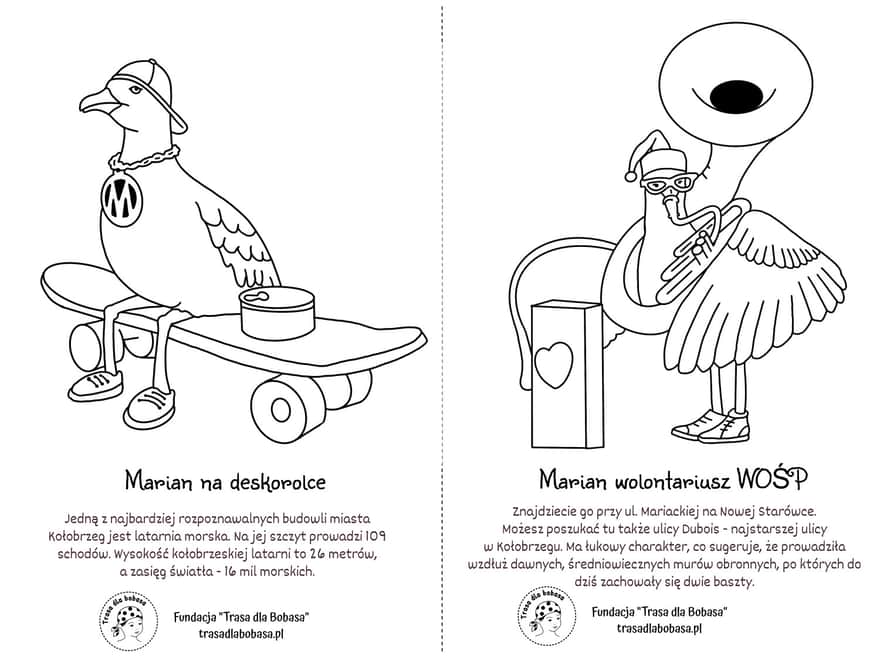 Mewy Mariany Kołobrzeg - kolorowanka pdf do wydruku