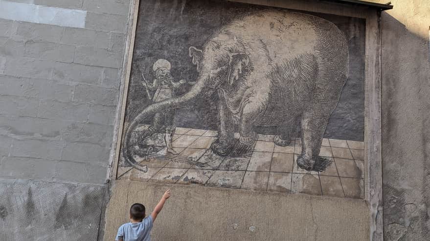 Hansken Elephant Sgraffito on the Wall of House No. 26 in the Market Square in Trzebiat贸w