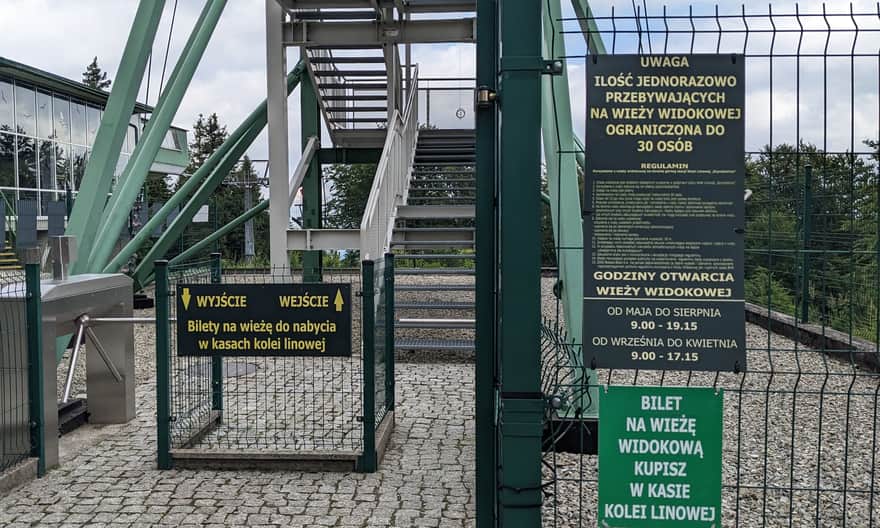 Tower on Szyndzielnia: opening hours