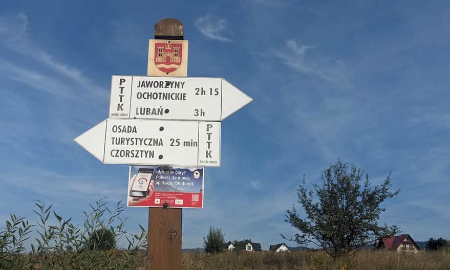 Żółty szlak: Osada Czorsztyn - Kluszkowce - Lubań