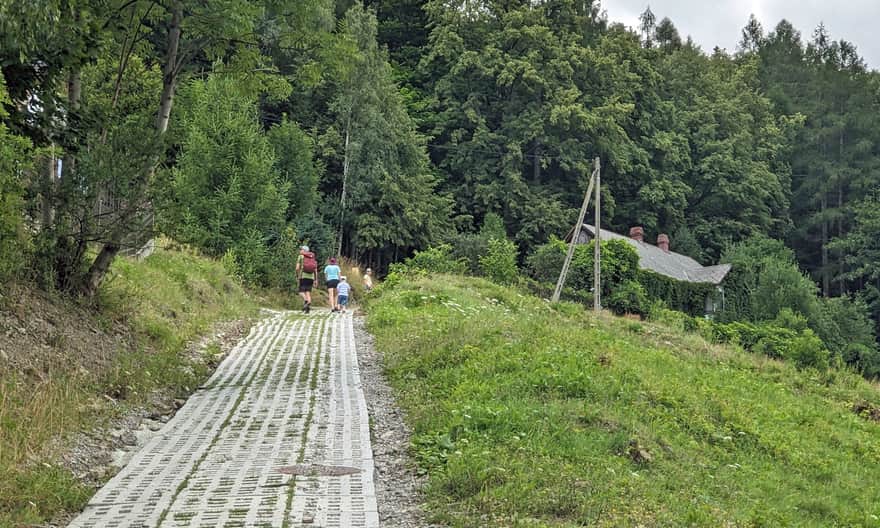 Start of the Red Trail from Bystra to Kozia Góra