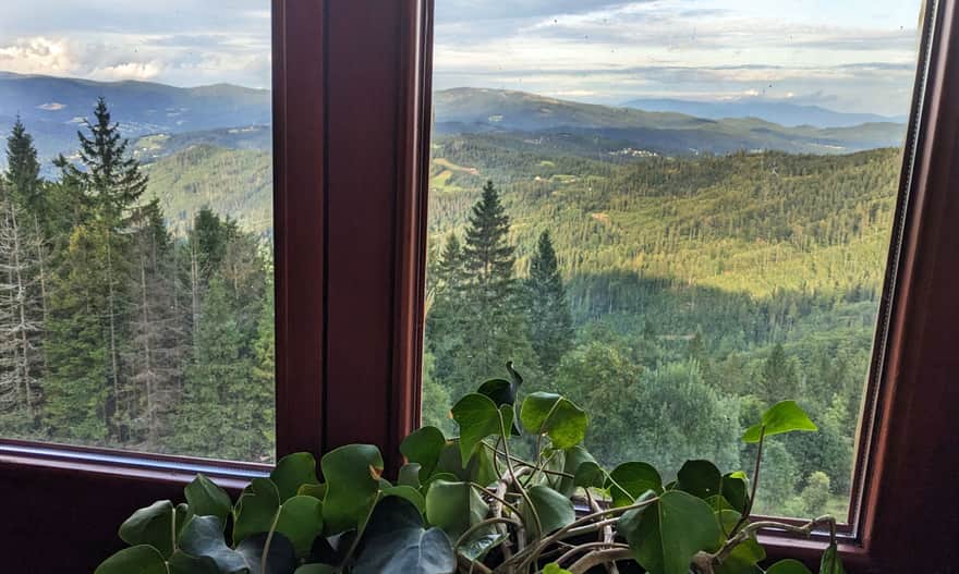 View from the dining room window at PTTK Stożek Shelter
