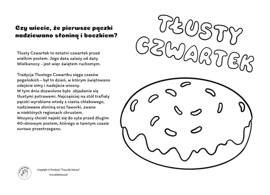 Tłusty Czwartek kolorowanka do wydruku