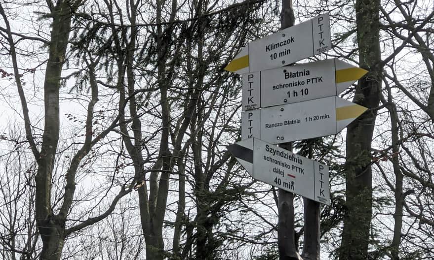 From Szyndzielnia to Błatnia: turn from black to yellow trail on the right