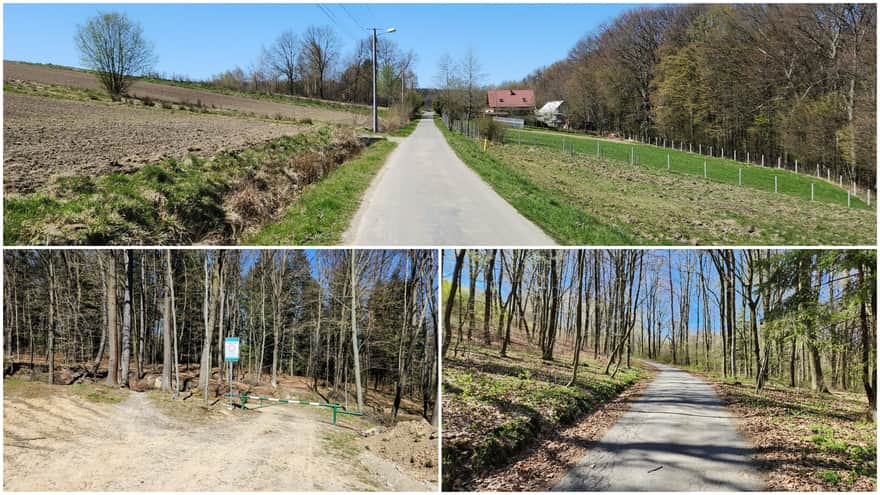Bypassing the problematic section and merging of the road and trail after the barrier