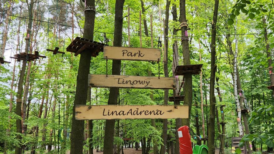Rope Park in Jacek Kuroń Park in Kazimierz Górniczy District, Sosnowiec
