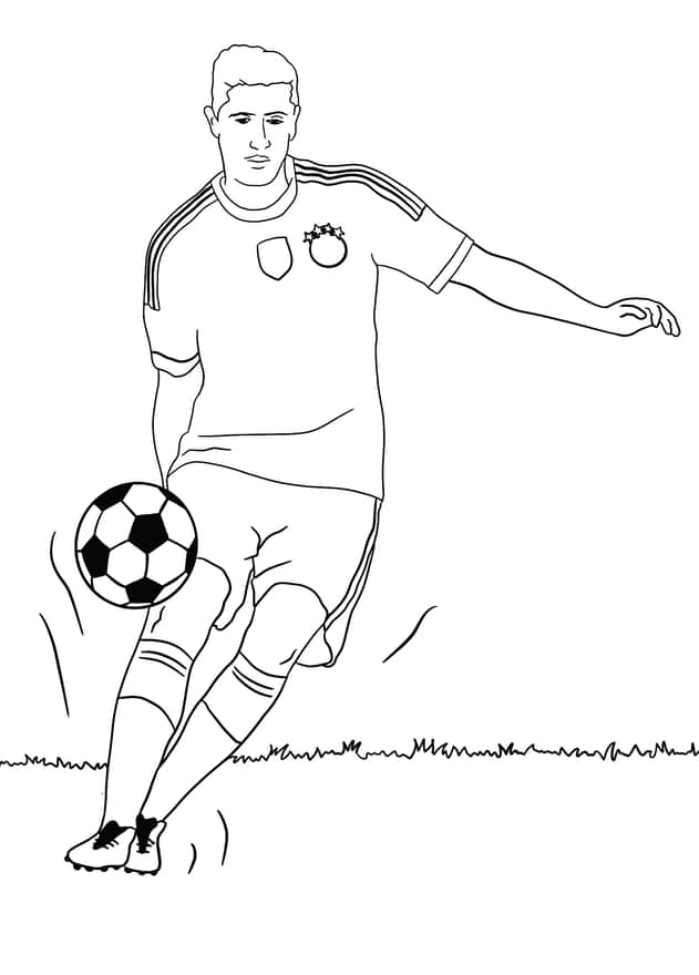 Piłkarz Robert Lewandowski - kolorowanka dla dzieci