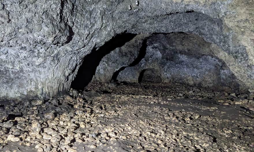 Ciemna Cave in Ojcow National Park - illuminated cave interior