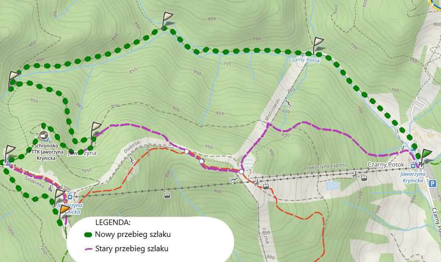 Źródło: https://www.pttkkrynica.pl/uwaga-zmiana-przebiegu-szlaku-zielonego-na-jaworzyne-krynicka/