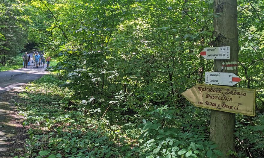 Pustelnia św. Jana z Dukli. Dojście z parkingu do kaplicy