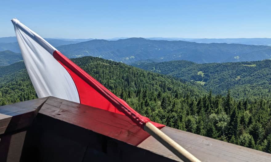 Gorc, 1228 m n.p.m. Widok z wieży na południowy-wschód