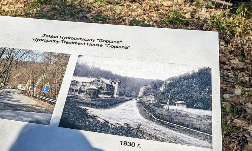 Budynek sanatorium Goplana, po prawej widać Kaplicę "Na Wodzie" 